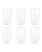 6 Verres double paroi transparents - 0.45 l