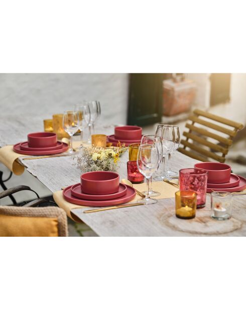 Service de Table Tower framboise - 18 pièces