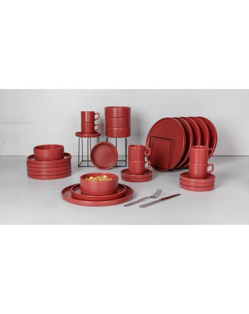 Service de Table Tower framboise - 30 pièces