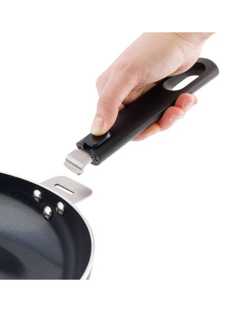 Batterie de Cuisine Anti-adhésive argenté/noir - 3 pièces