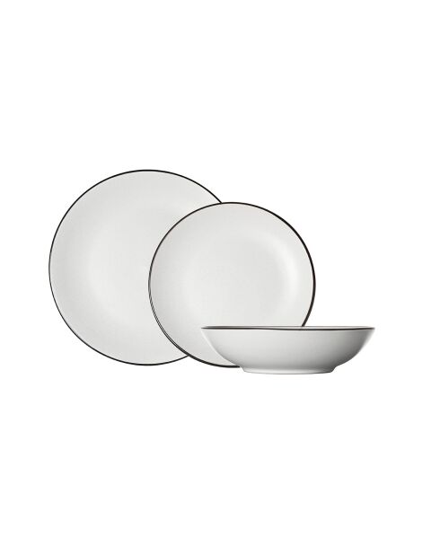 Service de table Speckle blanc - 18 pièces