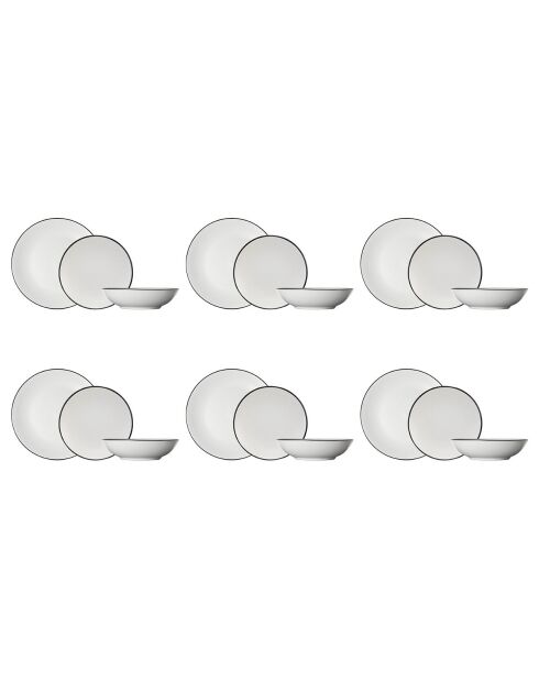 Service de table Speckle blanc - 18 pièces