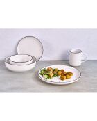 6 Assiettes en Porcelaine Renee blanc/noir