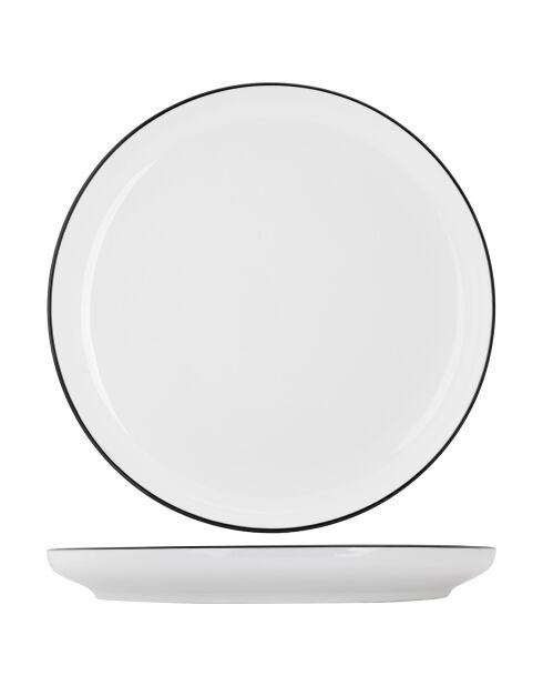 6 Assiettes en Porcelaine Renee blanc/noir