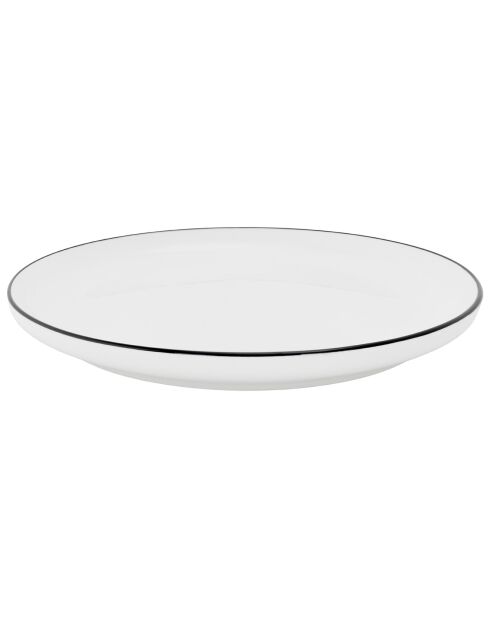 6 Assiettes en Porcelaine Renee blanc/noir