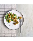 6 Assiettes en Porcelaine Renee blanc/noir