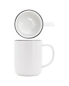 6 Mugs en Porcelaine Renee blanc/noir