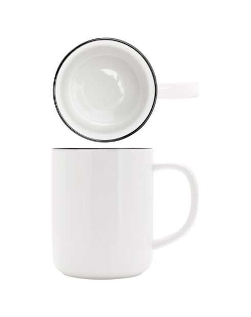6 Mugs en Porcelaine Renee blanc/noir