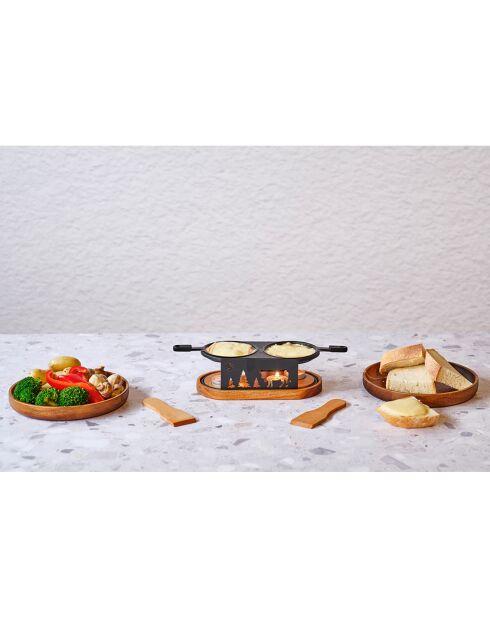 Raclette Aspen Ovale noire -  2 Personnes