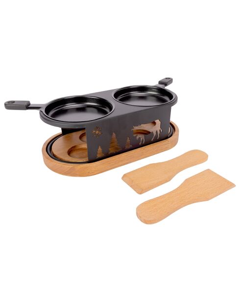 Raclette Aspen Ovale noire -  2 Personnes