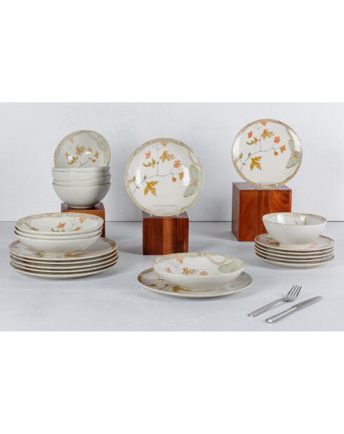 Service de table Farfalla multicolore - 24 pièces