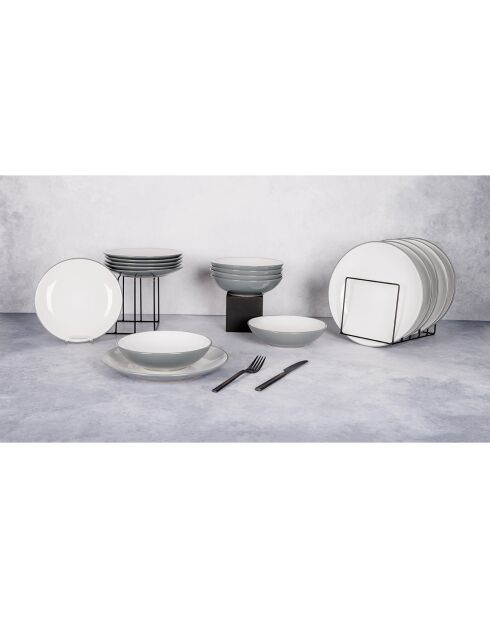 Sevice de table Vince gris -  18 pièces