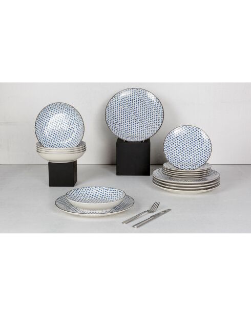 Service de table Tondo bleu - 18 pièces