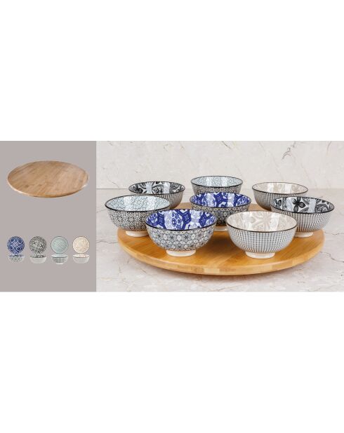 Service Apéritif Terramo multicolore -  9 pièces