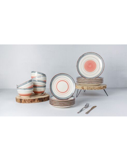 Service de table Larissa rose - 18 pièces