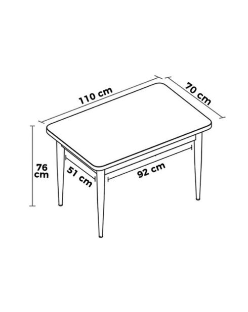 Esstisch Nil weiß/weißer Marmor - 110x76x71 cm