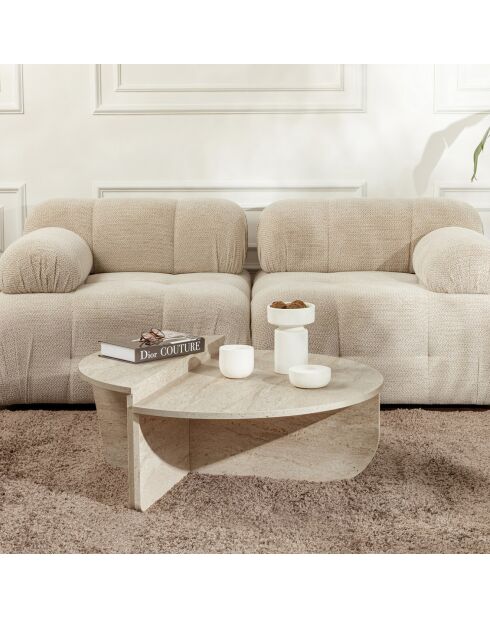 Duo de tables basses Orion travertin - 90x30x60 cm