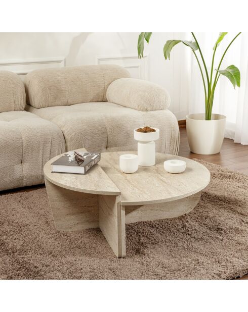 Table basse Orion travertin - 90x30x60 cm