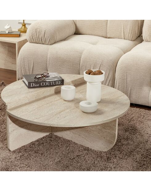 Table basse Orion travertin - 90x30x60 cm