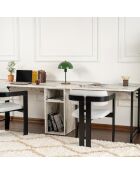 Bureau Twin marbre freesia/noir - 240x74x60 cm