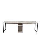 Bureau Twin marbre freesia/noir - 240x74x60 cm