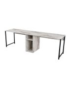 Bureau Twin marbre freesia/noir - 240x74x60 cm