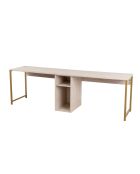 Bureau Twin travertin/doré - 240x74x60 cm