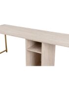 Bureau Twin travertin/doré - 240x74x60 cm