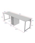Bureau Twin travertin/doré - 240x74x60 cm