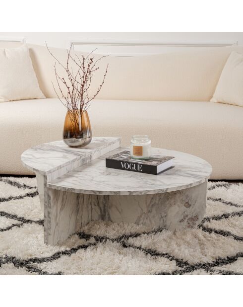 Table basse Orion marbre freesia - 90x30x60 cm