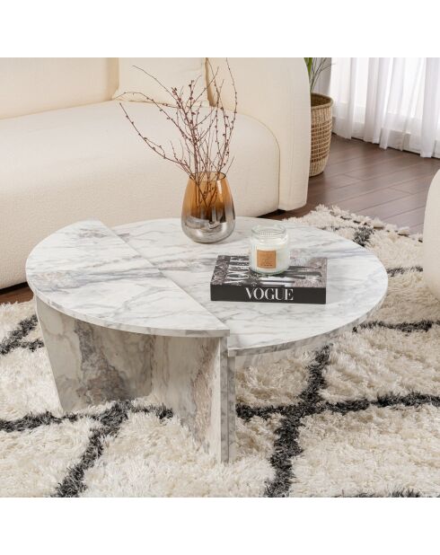 Table basse Orion marbre freesia - 90x30x60 cm