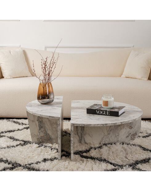 Table basse Orion marbre freesia - 90x30x60 cm