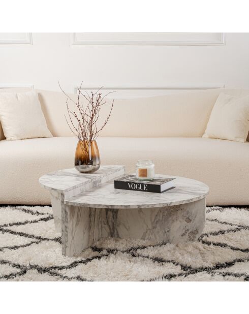 Table basse Orion marbre freesia - 90x30x60 cm