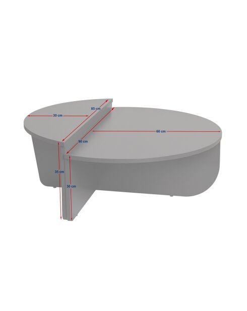 Duo de tables basses Orion marbre freesia - 90x30x60 cm