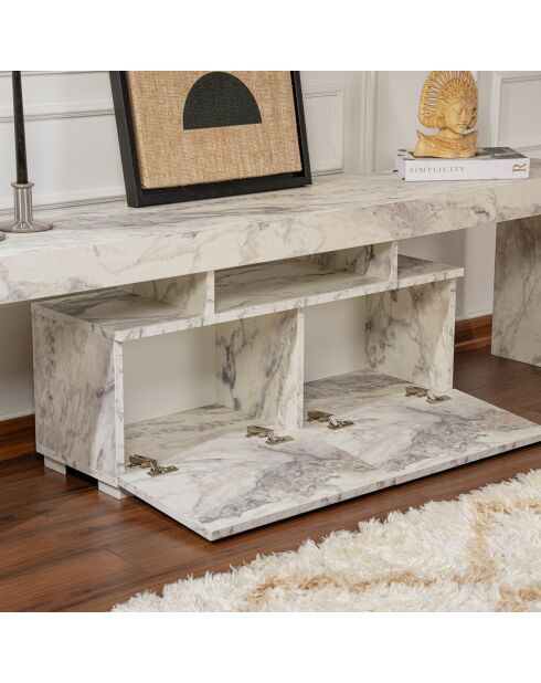 Meuble TV Enclave marbre freesia - 180x50x31.3 cm