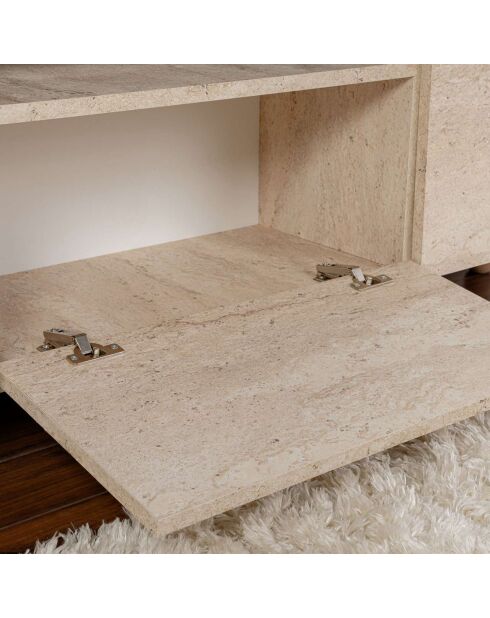 Meuble TV Alvin travertin - 180x42x31.4 cm