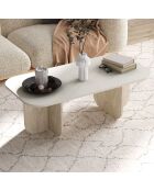 Table basse Becaj grès/travertin - 120x41.4x60 cm