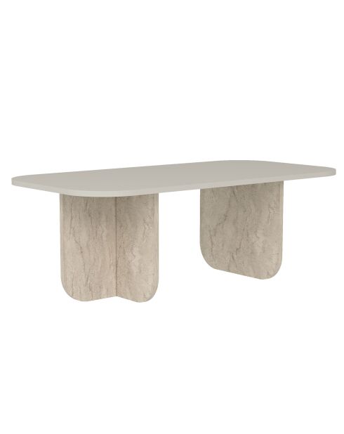 Table basse Becaj grès/travertin - 120x41.4x60 cm