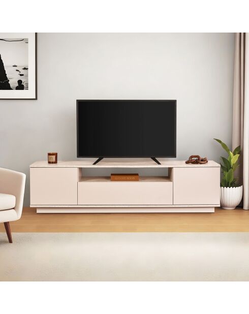 Meuble TV Veramont vison/travertin - 180x44.6x44.5 cm