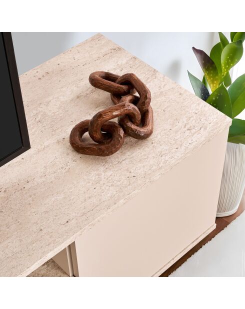 Meuble TV Veramont vison/travertin - 180x44.6x44.5 cm
