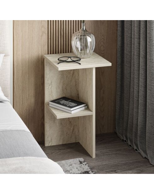 Table de chevet Leray travertin - 36x60x36 cm