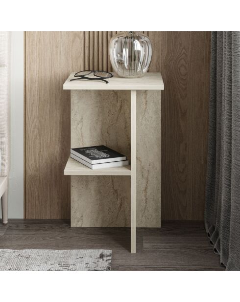 Table de chevet Leray travertin - 36x60x36 cm