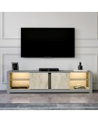Meuble TV Aydos gris/travertin - 180x45x35 cm
