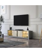 Meuble TV Aydos gris/travertin - 180x45x35 cm