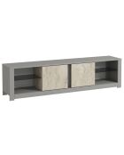 Meuble TV Aydos gris/travertin - 180x45x35 cm
