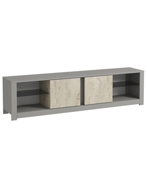 Meuble TV Aydos gris/travertin - 180x45x35 cm