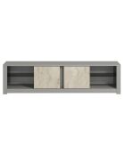 Meuble TV Aydos gris/travertin - 180x45x35 cm