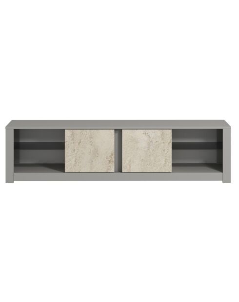 Meuble TV Aydos gris/travertin - 180x45x35 cm