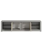 Meuble TV Aydos gris/travertin - 180x45x35 cm