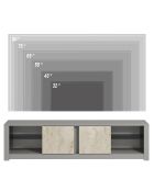 Meuble TV Aydos gris/travertin - 180x45x35 cm